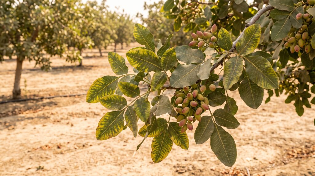 Hojas amarillas en pistacho causas, diagnóstico y soluciones para tu plantación